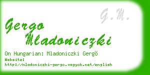 gergo mladoniczki business card