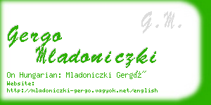 gergo mladoniczki business card